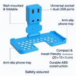 12W Dual USB Port 5V/2.4A Multipurpose Wall Fast Charger with Shelf and Safe Phone Stand - Image 3