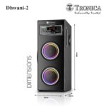 TRONICA Dhwani-2 DJ 40W Bluetooth Tower Home Theater System with Free Wireless MIC, Supports Pendrive/SD Card/FM/Aux/TV with Remote - Image 5