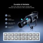 Digitek® (DS 220) Bowens Mount Optical Snoot Kit with 20 Stainless Steel GOBOs & 4X Color Gels (Red/Yellow/Green/Blue), Multifunction Focus Ring, Premium Metal Construction - Image 5