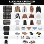 Travel Organizer 7 in 1 Travel Laundry Cosmetics Luggage Packing Organizers Set Makeup Bags Organizer Packing Cubes with Shoe Bag for Travel, Nylon (Black) - Image 4