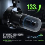 FIFINE Dynamic Microphone, XLR/USB Podcast Recording for Vocal Streaming Voice-Over Gaming, Metal Mic with Mic Mute, Headphone Jack, Monitoring Volume Control, Windscreen-Amplitank K688 Grey - Image 5