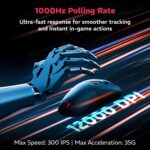 daWg Wireless Gaming Mouse, Upto 12000 DPI, Tri-Mode [2.4GHz, Type-C, BT], PixArt PAW3311, 1000Hz, RGB Charging Dock, 6 Buttons, Huano Switches, Lightweight Design, 1.5m Braided Cable (Slay 50, Black) - Image 3