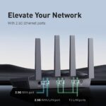 GL.iNet GL-MT6000 WiFi Router (Flint 2) | Gaming WiFi Router | 2 x 2.5G Multi-Gig Ports + 4 x 1G Ethernet Ports | Mass Device Connectivity | Fast OpenVpn & WireGuard | 802.11ax - Image 3