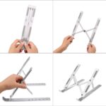 Foldable Height Adjustable Laptop Stand – Metal Frame, Ergonomic Design with Overheating Protection, Portable Tabletop Workstation for Home, Office, Bed, and Study - Image 4