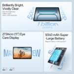 OnePlus Pad Lite with Biggest Battery in Segment 9340 mAh, 11"(27.94 cm) Display with 500 nits Brightness & 11 Hrs of Video Playback, 6GB RAM 128GB Storage, WiFi, Aero Blue - Image 3