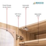 Rocco Stellar Bookshelf with Upper Storage & Auto LED Lights (Oak, Medium Size) - Image 5