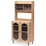 Rocco Stellar Bookshelf with Upper Storage & Auto LED Lights (Oak, Medium Size) - Image 7