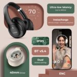 Noise Airwave Max 4 Wireless Over Ear Headphones with 70H Playtime, ENC, 40mm Driver, Low Latency(up to 40ms), Dual Pairing, BT v5.4 (Tropical Teal) - Image 3