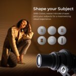 Digitek® (DS 230) Bowens Mount Optical Snoot Kit for Studio Light Flash, Accessories with 6X Gobos & 4X Color Gels (Red/Yellow/Green/Blue), Multifunction Focus Ring, Premium Metal Construction - Image 5