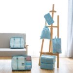 Travel Organizer 7 in 1 Travel Laundry Cosmetics Luggage Packing Organizers Set Makeup Bags Organizer Packing Cubes with Shoe Bag for Travel, Nylon (Light Blue) - Image 4