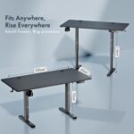ARTIKEL Artidesk Eco Electric Height Adjustable Table for Office Work & Home - Sit Stand Gaming Desk with LED Display, 80kg Load, Cup Holder, 2 Hooks, 2Split Tabletop – Carbon Black (120x60cm) - Image 4