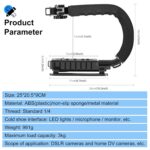 PULUZ U-Grip Camera Handle Stabilizer Video Rig Stabilizing Handleld Grip Compatible for Canon Nikon Sony DSLR Cameras Camcorder& Home DV Camera Recording Filming Equipment - Image 4