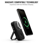 DailyObjects Loop Qi2 Certified 10000 Mah Mag-Safe Compatible Aluminium Wireless Power Bank|Fast Charging| Compatible with Samsung/OnePlus/iPhone 12/13/14/15/16/Pro Max|Retractable Stand (Black) - Image 3