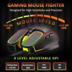 Fighter with 8800 DPI Gaming Sensor and 7 Programmable Buttons | RGB Wired Gaming Mouse with Ultra-Responsive 7000fps | 4 Color Breathing Lights | Advance Windows Software | USB 2.0 - Image 3