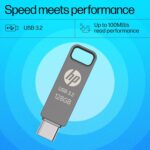 HP 886C 128GB OTG Flash Drive 3.2 Rock/Metallic Swivel Design/Durable Metal Material - Image 4