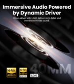 Edifier W820NB Plus Gen 2 Wireless Over-Ear Noise Cancelling Headphone, -49 dB ANC, LDAC Hi-Res Audio, 88H Playtime, Spatial Sound, AI Clear Calls, Bluetooth V6.1 & Multipoint - Dark Grey - Image 3