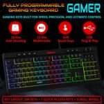 Gamer Programmable RGB Gaming Keyboard | 26 Anti-Ghosting Keys | Windows Lock Key | 11 RGB Backlight Mode with Music Sync Mode | 7 LED Speed & Brightness Levels | 1.8 M Braided Cable - Image 3