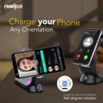 Frontech Magnetic Mobile Holder with 3-in-1 Wireless Charger Stand for Mobile, Smartwatch & Earbuds | RGB Touch Light | 360° Rotatable | ABS + Silicone Build | 1-Year Warranty - Image 4