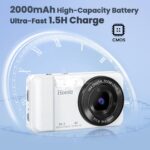 64MP 4K Digital Camera, Hoestr 18X Zoom Autofocus Point and Shoot Compact Camera with 64GB TF Card, Flash, 2.8" LCD Screen for Teens Adult Beginner Travel Photography Vlogging（White） - Image 7