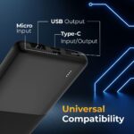 JC 10000mAh Power Bank, 12W Fast Charging, Dual USB-A & Type-C Input/Output, LED Indicator, Li-Polymer Battery, Multi-Layer Protection, Universal Compatibility - Image 4