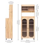 Rocco Stellar Bookshelf with Upper Storage & Auto LED Lights (Oak, Tall Size) - Image 3