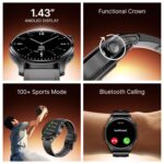 Boat Ultima Prime smartwatch with 1.43” AMOLED Display, AOD, Personalized Fitness Nudges, Functional Crown,100+ Sports Modes, Create Your Own Watchface, smartwatch for Man and Woman (Onyx Black) - Image 3