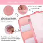 Travel Organizer 7 in 1 Travel Laundry Cosmetics Luggage Packing Organizers Set Makeup Bags Organizer Packing Cubes with Shoe Bag for Travel, Nylon (Pink) - Image 4