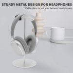 Srhythm Headphone Stand,Metal Headset Holder for Space-Saving and Display Headphone Holder Silver - Image 4