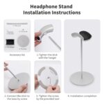 Srhythm Headphone Stand,Metal Headset Holder for Space-Saving and Display Headphone Holder Silver - Image 5
