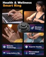 aaboRing, Health & Fitness Tracker Smart Ring, Advance Sleep Monitoring, Stress & Activity Tracking, Titanium, IP68 Waterproof (US Size No 7, Wireless - Glittering Gold) - Image 3