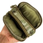 Leather Mobile Holster, Multifunction Belt Pouch for Mobile Phone, Universal Outdoor Gear Tactical Gadget Bag with Belt & Hook (Military) - Image 3