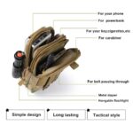 Leather Mobile Holster, Multifunction Belt Pouch for Mobile Phone, Universal Outdoor Gear Tactical Gadget Bag with Belt & Hook (Military) - Image 5