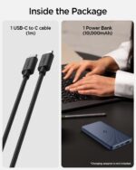 Spigen ArcPack 10000mAh Power Bank, PD3.0, Fast Charging, 22.5W Max Output, 2 Type-C Ports, 1 USB-A Port - (ABS+PC, Navy Blue) - Image 4
