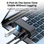 Bestor 4-Port USB 3.0 Hub, Rotatable 90°/180° USB Splitter with 3 USB Ports & 1 USB-C Power/Data Port, USB Extender for Laptop, MacBook, iMac, Mac Pro, and More - Image 4
