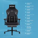 The Sleep Company XGen Pro Gaming Chair | 180° Flat Recline | Patented SmartGrid Tech | Extendable Legrest | Removable Lumbar pillow | 4D Armrests | 3 Years Warranty | Free Installation | Black & Grey - Image 3