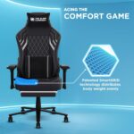 The Sleep Company XGen Pro Gaming Chair | 180° Flat Recline | Patented SmartGrid Tech | Extendable Legrest | Removable Lumbar pillow | 4D Armrests | 3 Years Warranty | Free Installation | Black & Grey - Image 4