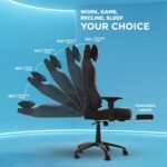 The Sleep Company XGen Pro Gaming Chair | 180° Flat Recline | Patented SmartGrid Tech | Extendable Legrest | Removable Lumbar pillow | 4D Armrests | 3 Years Warranty | Free Installation | Black & Grey - Image 5