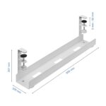 ErgoYou - Clamp-on Under Desk Cable Tray for Wire Management - Power Strip Tray and Charging Wires Organisor - Easy and Quick DIY Installation - 207 mm x 100 mm x 600 mm - Image 4