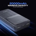 Ubon Champion SX201 20000 mAh 15W Fast Charging Power Bank | Dual Inputs & Output Ports | for Smartphone, TWS, Neckband (Black) - Image 3
