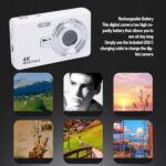 50MP 4K High Definition Compact DSLR Camera 16X Digital Zoom 2.4 Inch Screen Anti Shake Selfie Camera for Photography Enthusiasts (No Memory Card) - Image 4