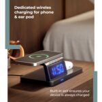 Lifelong 10W Fast Wireless Charger with LED Digital Clock | 2-in-1 Charging Dock & Alarm Clock for All Qi-Compatible Smartphones | Case-Friendly Wireless Charging Pad with Sleek Compact Design - Image 6