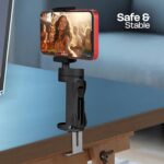 Zebronics Lightweight 360° Rotatable Mobile Holder, Upto 6.9 inches, Multi Angle Adjustment, Universal Clamp, Compact, Foldable, Compatible with Mobile (MS90, Black) - Image 5