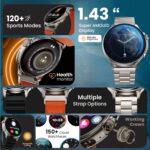GOBOULT Newly Launched Crown R Pro Smart Watch 1.43''HD AMOLED, Working Crown, Zinc Alloy Frame, 600 Nits Brightness, AI Voice Assistant, SpO2 Monitoring, 120+ Sports Mode (Chrome) - Image 3