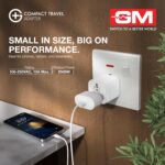 GM G+ Compact Travel Adapter | Universal All-in-One Worldwide Plug (US/UK/EU/AU) | Multi-Device Charging | Smart Safety Protection | Foldable, Fire-Resistant Travel Charger for 150+ Countries - White - Image 3