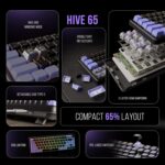 Kreo Hive 65 RGB Mechanical Gaming Keyboard | Pre-Lubed Switches, Anti-Ghosting, 5-Pin Hot-Swap | Wired 65% Keyboard with RGB Backlight & Detachable USB-C Cable (Black) - Image 3
