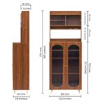 Rocco Stellar Bookshelf with Upper Storage & Auto LED Lights (Teak Brown, Tall Size) - Image 3