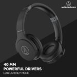 Audio-Technica ATH-S220BT Bluetooth Wireless Headphones with Mic | 60H Battery, Over-Ear Headset for Mobile & PC | Fast Charging Bluetooth Earphones with Wired Option - Image 3
