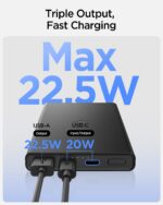 Spigen ArcPack 10000mAh Power Bank, PD3.0, Fast Charging, 22.5W Max Output, 2 Type-C Ports, 1 USB-A Port - (Aluminum, Black) - Image 3