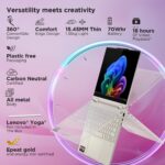 Lenovo Yoga 7 2-in-1 AMD Ryzen AI 7 350 (32GB RAM/1TB SSD/14 (35.5cm)/WUXGA OLED/50 Tops NPU/Copilot+ PC/Win 11/Office Home 2024+ Lenovo AI Now/Yoga Pen/Seashell/1.4Kg), 83JR009EIN Convertible Laptop - Image 5