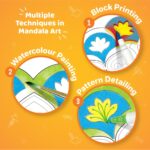 Imagimake DIY Mandala Art Kit for Girls 9-12 | Coloring & Painting Art Kit Set with Water Brush Pen & Stamps | Crafts & Gifts for Kids Age 10-12 - Image 4